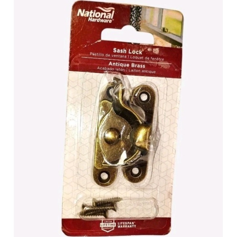 National Hardware‎  Antique Brass Sash Lock Hardware N 148-809 New In Pack